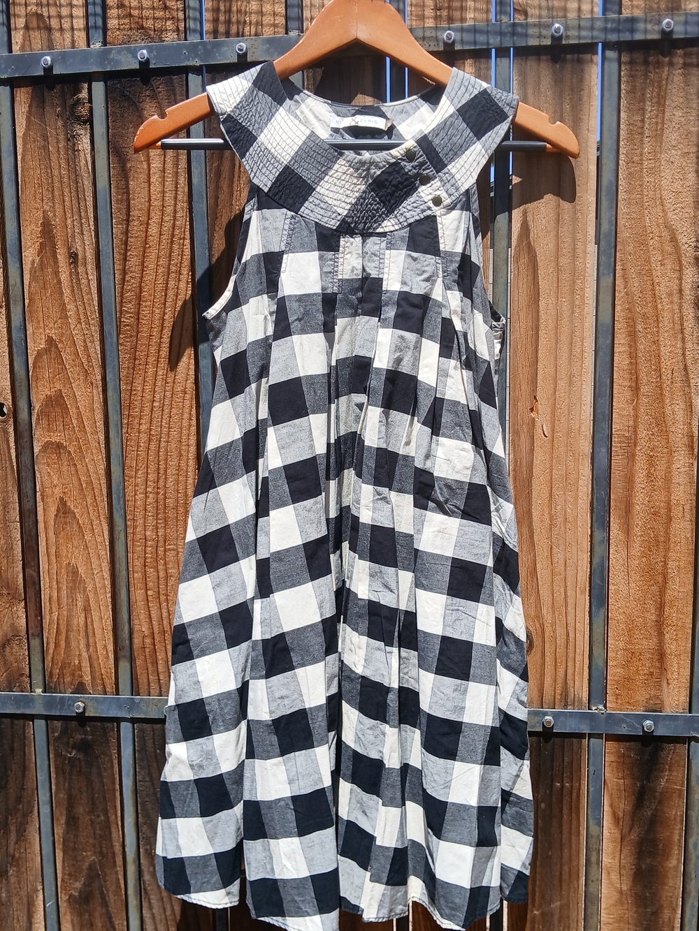 Anthropologie Black and White Gingham Sleeveless Dress